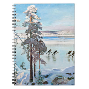 Akseli Gallen-Kallela - Schaatsers bij de kust van Notitieboek