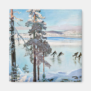 Akseli Gallen-Kallela - Schaatsers bij de oever va Magneet