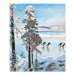 Akseli Gallen-Kallela - Skaters nabij Kalela Shore Foto Afdruk