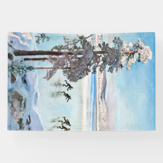 Akseli Gallen-Kallela - Skaters nabij Kalela Shore Spandoek (Horizontaal)