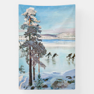 Akseli Gallen-Kallela - Skaters nabij Kalela Shore Spandoek