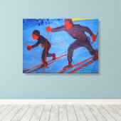 Akseli Gallen-Kallela - Skiers Canvas Afdruk (Insitu (Houten vloer))