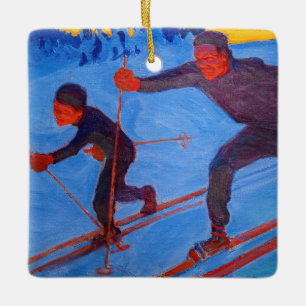 Akseli Gallen-Kallela - Skiers Keramisch Ornament