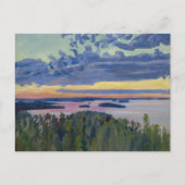 Akseli Gallen-Kallela - Uitzicht over een meer bij Briefkaart (Voorkant)