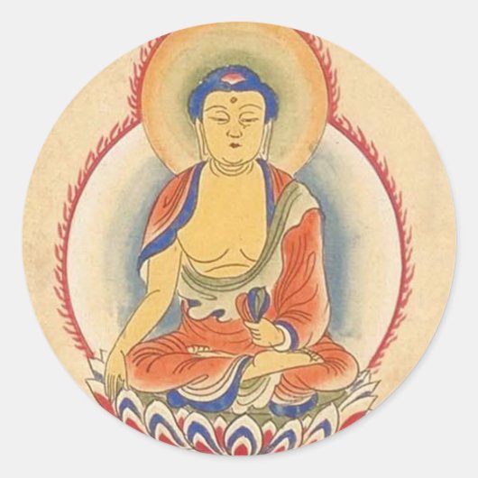 Akshobhya Buddha Ronde Sticker (Voorkant)