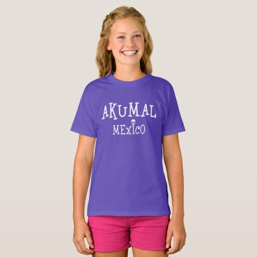 Akumal Mexico Design - Girls' Basic T-Shirt (Voorkant volledig)