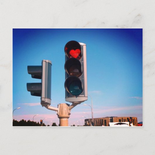 Akureyri Heart Stop Light Briefkaart (Voorkant)