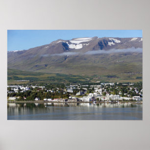 Akureyri, IJsland, Panorama Poster