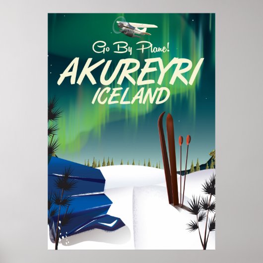 Akureyri IJsland reisposter Poster (Voorkant)