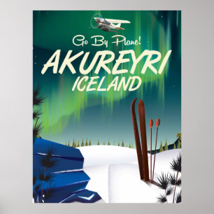 Akureyri Islande affiche voyage
