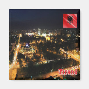 AL - Albanië - Tirana - nacht Magneet