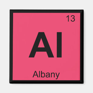 Al - Albany New York Chemie Periodiek Systeem Stad Magneet