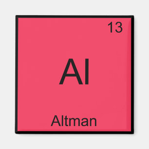 Al - Altman Grappig Chemie Element Symbool T-Shirt Magneet