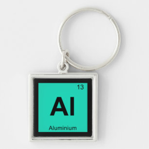 Al - Aluminium Chemie Periodiek Systeem Symbool Sleutelhanger