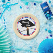 Al Amerikaans Afstudeerder - Rood wit & blauw Papieren Bordje (Feest)