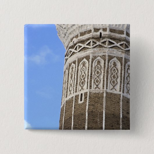 Al Bakiriya-moskee in Old Sana'a, Jemen Vierkante Button 5,1 Cm (Voorkant)