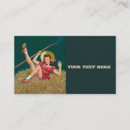 Al Buell  Farming Boerderij Pin Up Meisje Visitekaartje