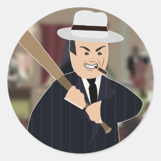 Al Capone (eenvoudige geschiedenis) Ronde Sticker