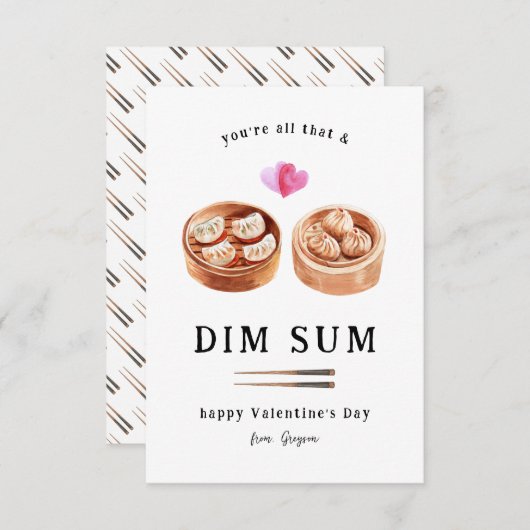 Al dat & Dim Sum | Dumpling Valentijn Notitiekaartje (Voorkant / Achterkant)
