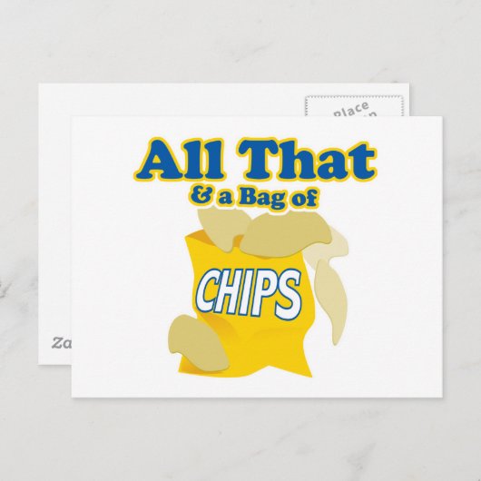Al dat en een tas met chips briefkaart (Voorkant / Achterkant)
