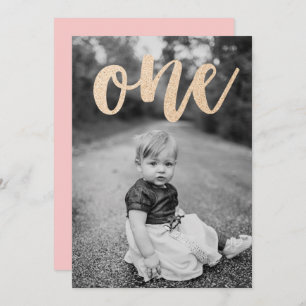 Al dat Glitters First Birthday Party Uitnodiging