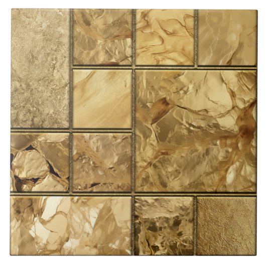 Al dat goud - geometrisch mozaïekpatroon N1 Tegeltje (Voorkant)