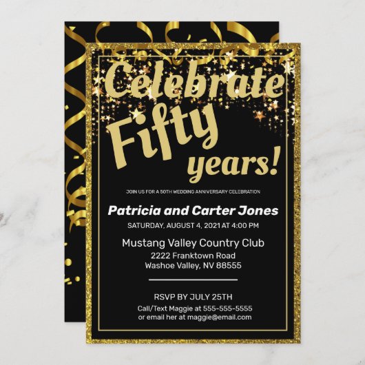 Al dat schittert 50ste Jubileum Kaart (Voorkant / Achterkant)