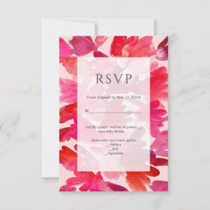 Al de Liefde Waterverf Roze RSVP-Kaart RSVP Kaartje