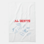 Al Dente rood en blauw Theedoek (Verticaal)