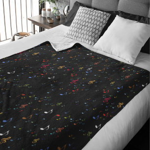 al die prachtige liedjes Musical Notes Fleece Deken