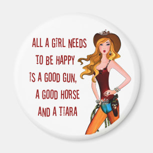 "Al een Cowgirl Diva moet gelukkig zijn..." Magneet