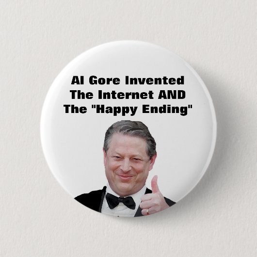 Al Gore inventariseerde het 'happy end' Ronde Button 5,7 Cm (Voorkant)