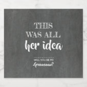 Al haar idee - Grappig huisgenoot voorstel Bier Etiket (Enkel label)