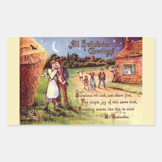 Al Halloween Greeting Couple Rechthoekige Sticker (Voorkant)