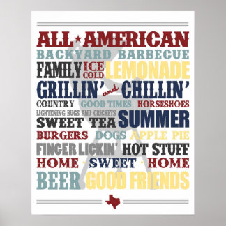 Al het Poster Barbecue Typografie