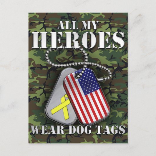 Al mijn helden Draag hondenzakken - Camo Briefkaart (Voorkant)