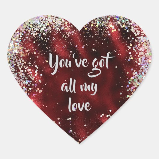 Al mijn liefde bevestiging herinnering hart sticker (Voorkant)