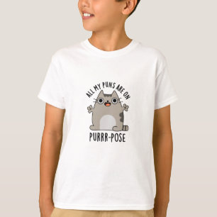 Al mijn puns zijn op Gesponnen-pose Funny Cat Pun T-shirt