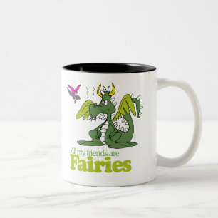 Al mijn vrienden zijn feeën tweekleurige koffiemok