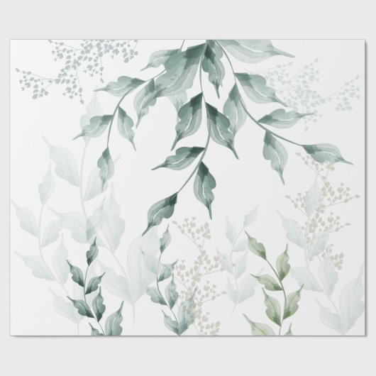 Al Occasion Wrapping Grayed Jade Green Botanical Cadeaupapier (Vlak)