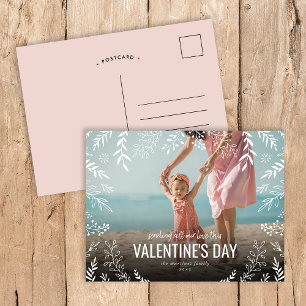 Al onze Liefde Botanische Bekleding Foto Valentijn Feestdagenkaart