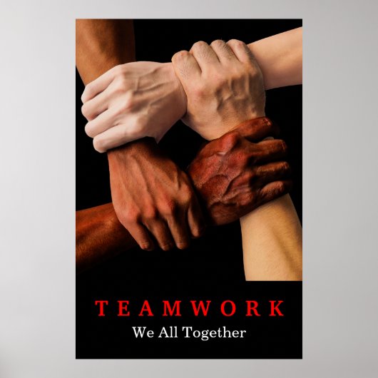 Al samen Motivatie Inspirerend van het Teamwork Poster (Voorkant)