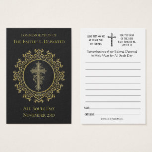 Al SoulDay Memorial Masses overleden Heilige Kaart