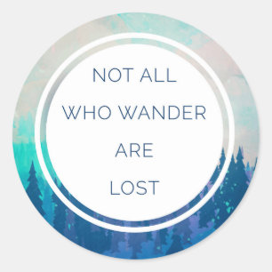 Al wie de Reizen van de Wander Citaat Ronde Sticker