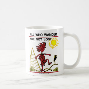 Al wie wander en dromen koffiemok