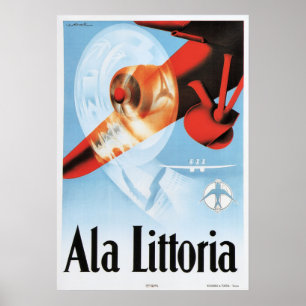 ALA LITTORIA Airlines Italië Reisposter Poster