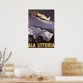 ALA LITTORIA Airlines Italie Retro Affiche de voya (Cuisine)