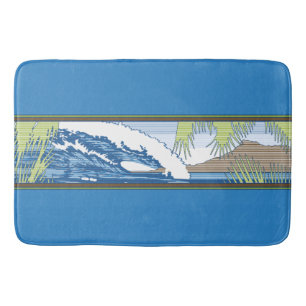 Ala Moana Diamond Head Hawaiian Surf Sign Badmat