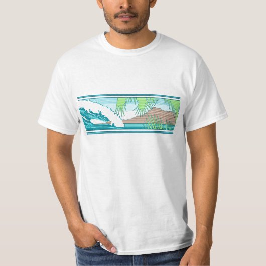 Ala Moana Diamond Head Hawaiian Surf Sign T-shirt (Voorkant)