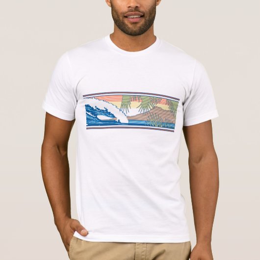 Ala Moana Diamond Head Hawaiian Surf Sign T-shirt (Voorkant)